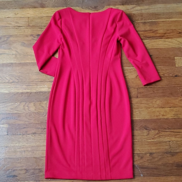 Calvin Klein V-Neck Seamed Dress - Picture 2 of 10